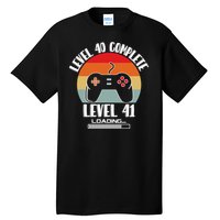 Level 40 Complete Level 41 Loading Vintage Birthday Video Game Tall T-Shirt