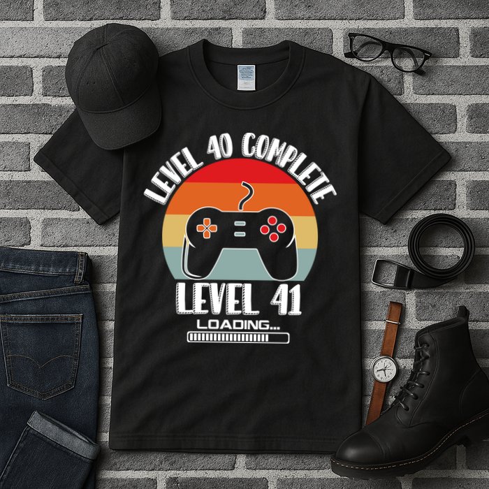 Level 40 Complete Level 41 Loading Vintage Birthday Video Game Tall T-Shirt