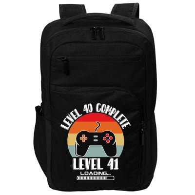 Level 40 Complete Level 41 Loading Vintage Birthday Video Game Impact Tech Backpack