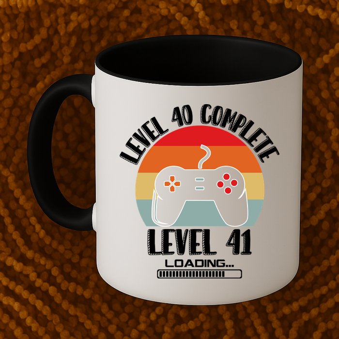Level 40 Complete Level 41 Loading Vintage Birthday Video Game Mug