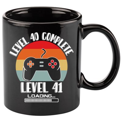 Level 40 Complete Level 41 Loading Vintage Birthday Video Game 11oz C Handle Ceramic Mug