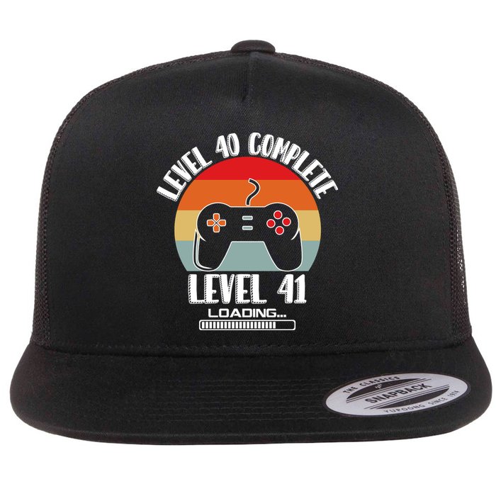 Level 40 Complete Level 41 Loading Vintage Birthday Video Game Flatbill Hat