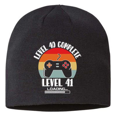 Level 40 Complete Level 41 Loading Vintage Birthday Video Game Sustainable Beanie