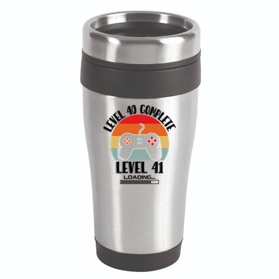 Level 40 Complete Level 41 Loading Vintage Birthday Video Game 16oz Travel Tumbler