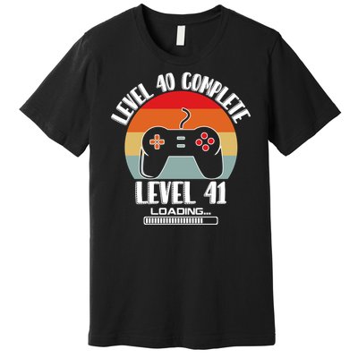 Level 40 Complete Level 41 Loading Vintage Birthday Video Game Premium T-Shirt