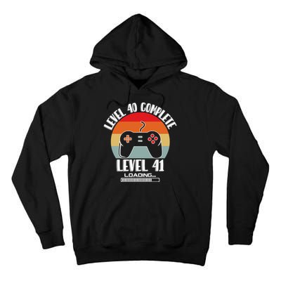 Level 40 Complete Level 41 Loading Vintage Birthday Video Game Tall Hoodie