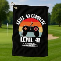 Level 40 Complete Level 41 Loading Vintage Birthday Video Game Golf Towel