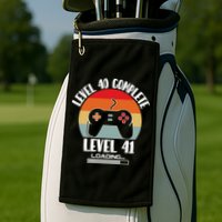 Level 40 Complete Level 41 Loading Vintage Birthday Video Game Golf Towel