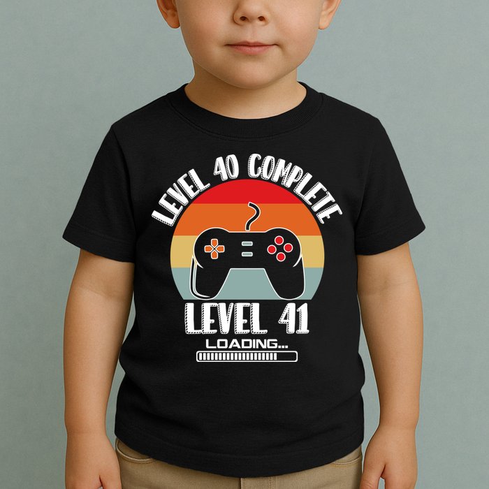 Level 40 Complete Level 41 Loading Vintage Birthday Video Game Toddler T-Shirt