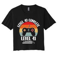 Level 40 Complete Level 41 Loading Vintage Birthday Video Game Crop Top