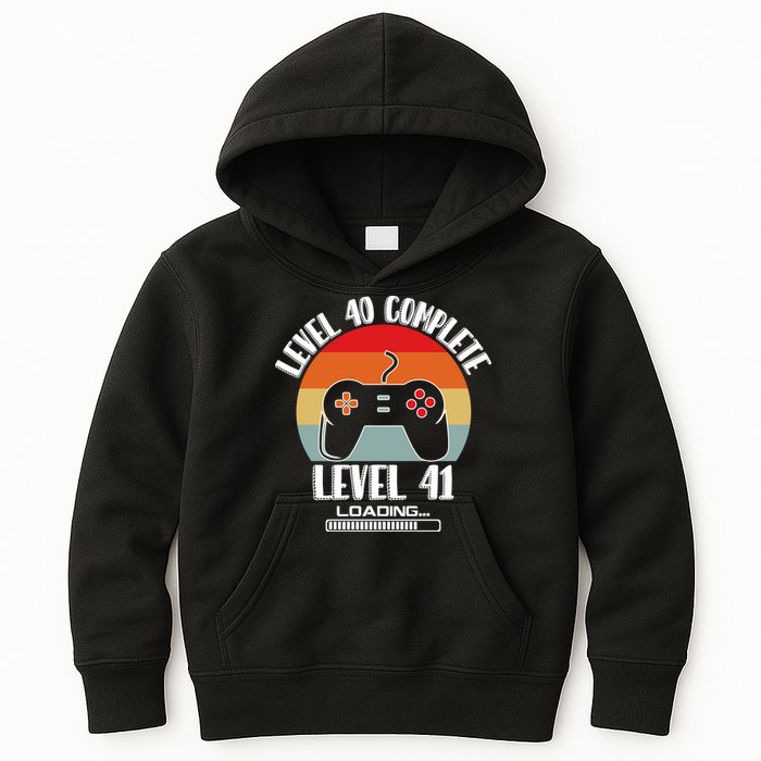 Level 40 Complete Level 41 Loading Vintage Birthday Video Game Kids Hoodie