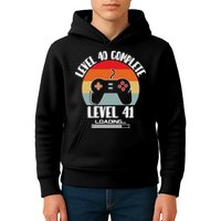 Level 40 Complete Level 41 Loading Vintage Birthday Video Game Kids Hoodie
