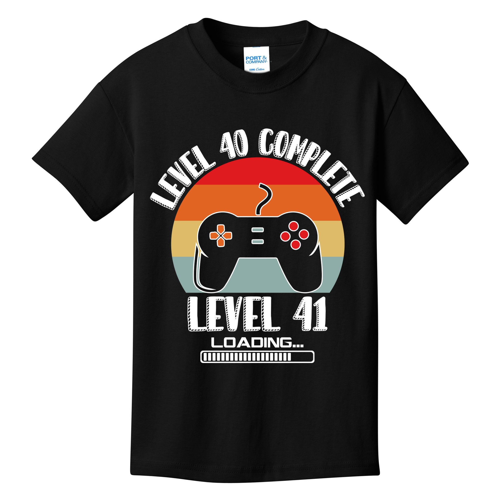 Level 40 Complete Level 41 Loading Vintage Birthday Video Game Kids T-Shirt