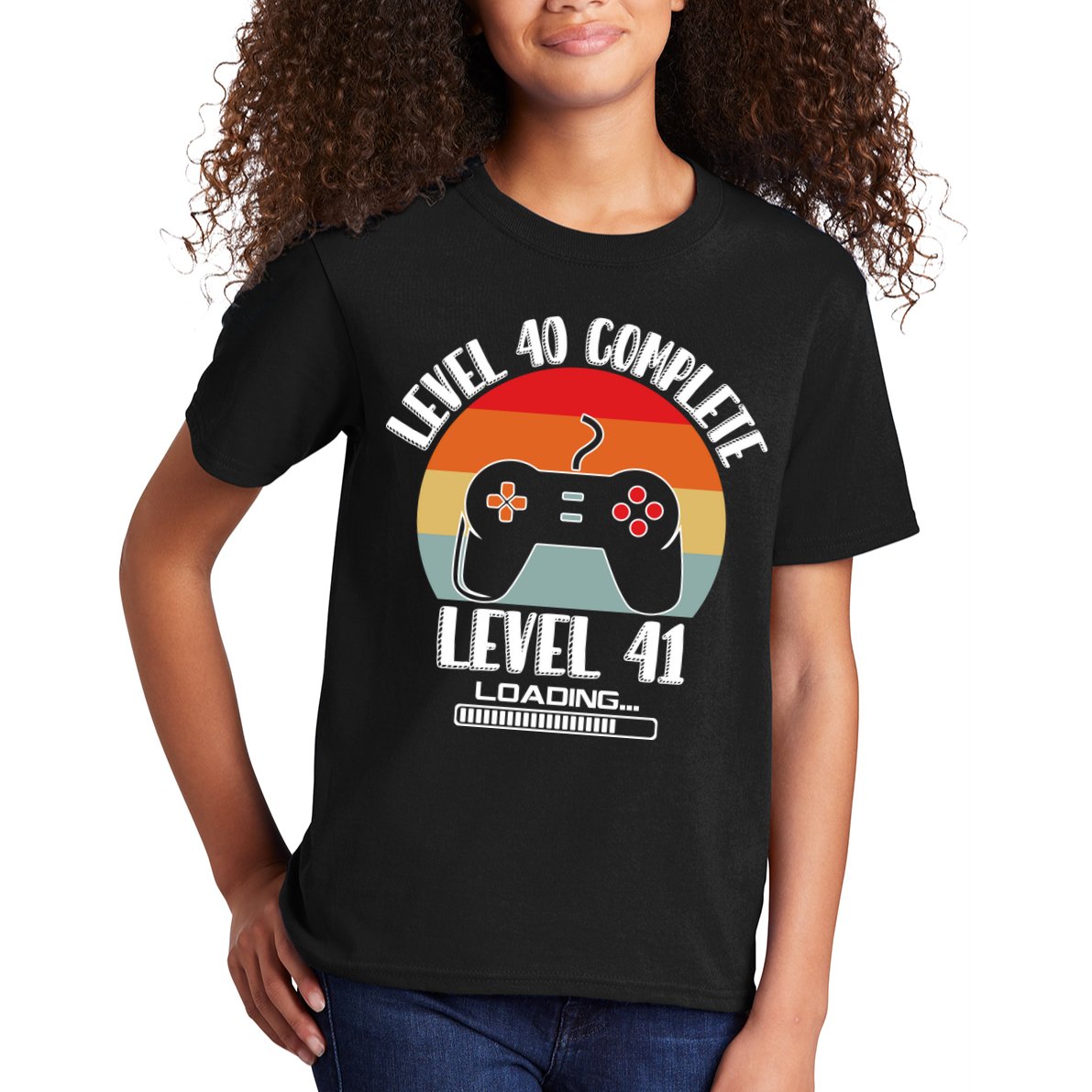 Level 40 Complete Level 41 Loading Vintage Birthday Video Game Kids T-Shirt