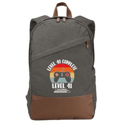 Level 40 Complete Level 41 Loading Vintage Birthday Video Game Cotton Canvas Backpack