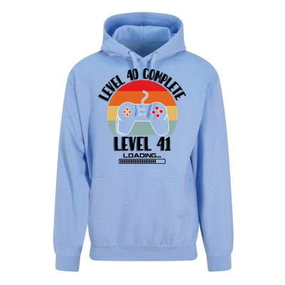 Level 40 Complete Level 41 Loading Vintage Birthday Video Game Unisex Surf Hoodie