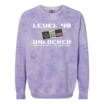 Level 40 Complete 1981 Gamer 40th Birthday Colorblast Crewneck Sweatshirt