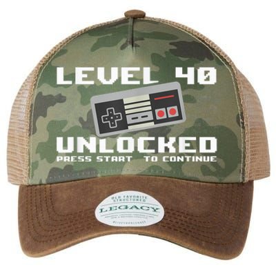 Level 40 Complete 1981 Gamer 40th Birthday Legacy Tie Dye Trucker Hat