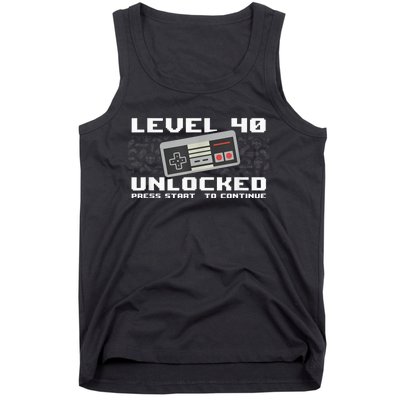 Level 40 Complete 1981 Gamer 40th Birthday Tank Top