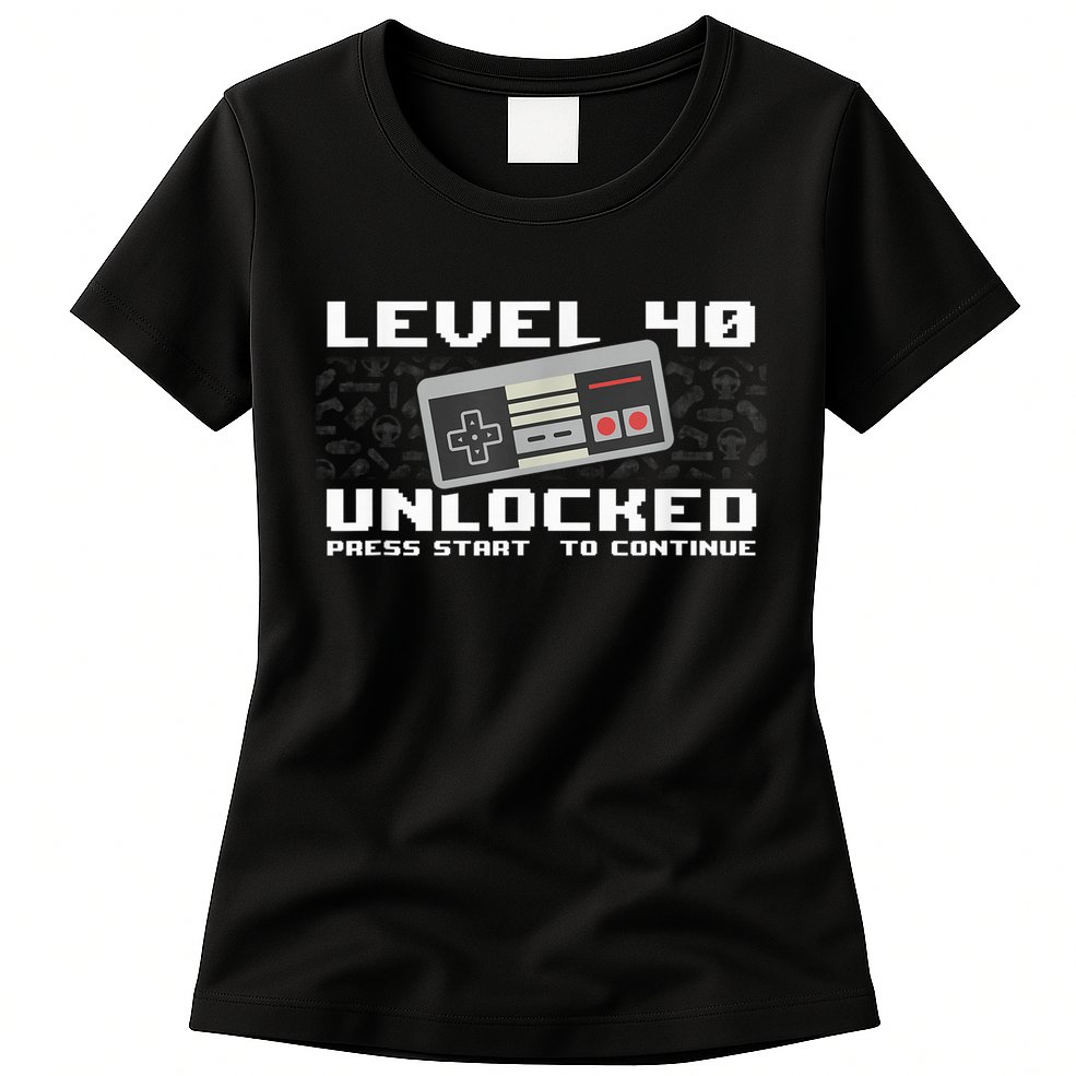 Level 40 Complete 1981 Gamer 40th Birthday Womens T-Shirt