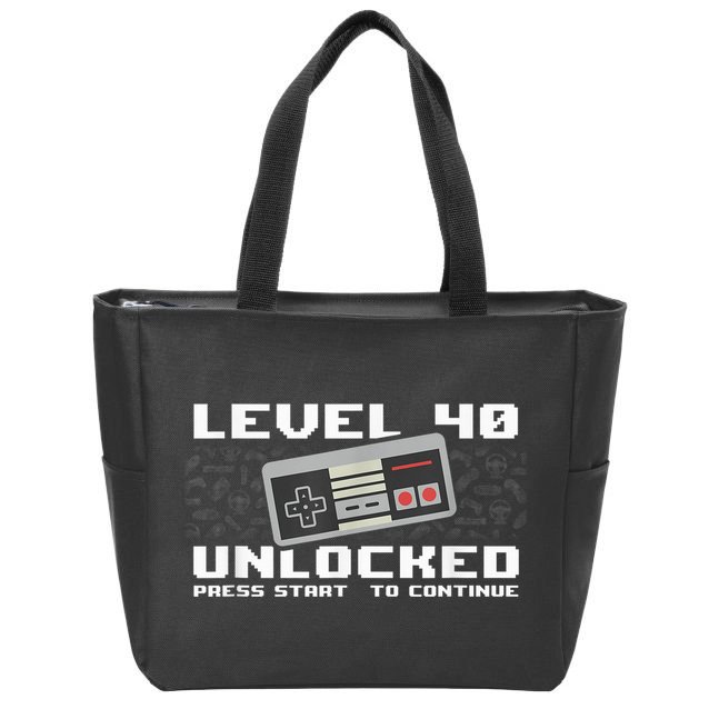 Level 40 Complete 1981 Gamer 40th Birthday Zip Tote Bag