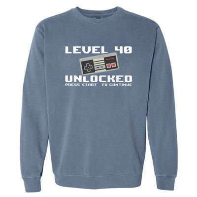 Level 40 Complete 1981 Gamer 40th Birthday Garment-Dyed Sweatshirt