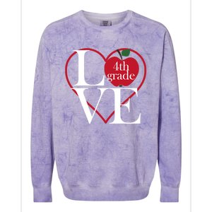 Love 4Th Grade Teacher Gift Colorblast Crewneck Sweatshirt