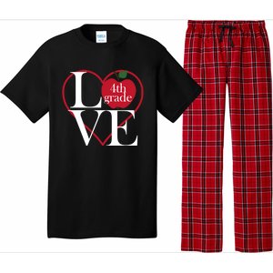 Love 4Th Grade Teacher Gift Pajama Set