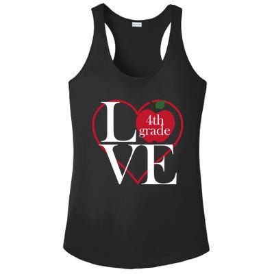 Love 4Th Grade Teacher Gift Ladies PosiCharge Competitor Racerback Tank