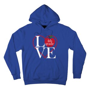 Love 4Th Grade Teacher Gift Hoodie