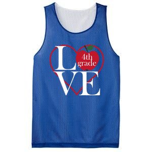 Love 4Th Grade Teacher Gift Mesh Reversible Basketball Jersey Tank