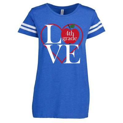 Love 4Th Grade Teacher Gift Enza Ladies Jersey Football T-Shirt