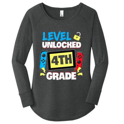 Level 4th Grade Unlocked Back To School First Day Women's Perfect Tri Tunic Long Sleeve Shirt