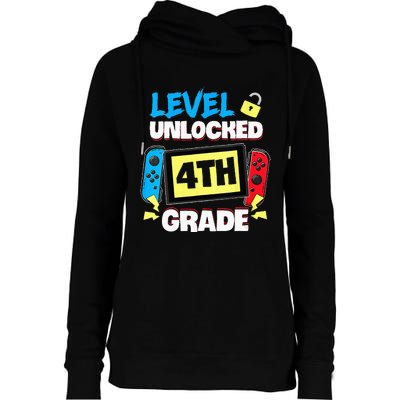 Level 4th Grade Unlocked Back To School First Day Womens Funnel Neck Pullover Hood