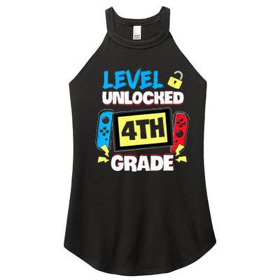 Level 4th Grade Unlocked Back To School First Day Women’s Perfect Tri Rocker Tank