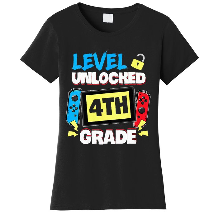 Level 4th Grade Unlocked Back To School First Day Women's T-Shirt