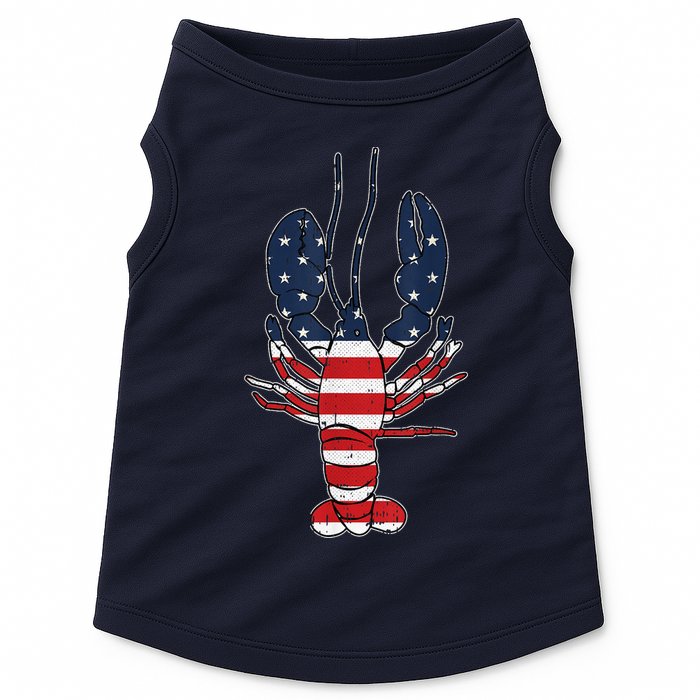 Lobster 4th Of July American Flag Sea Ocean Lover Patriotic Doggie Tank