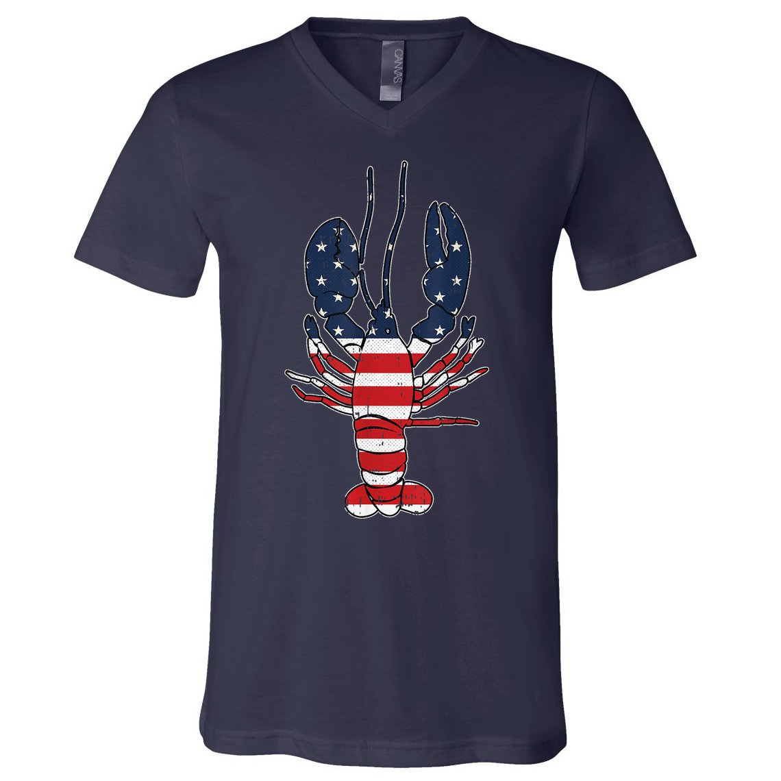 Lobster 4th Of July American Flag Sea Ocean Lover Patriotic V-Neck T-Shirt