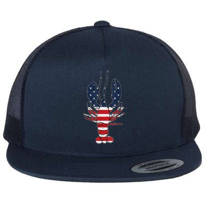 Lobster 4th Of July American Flag Sea Ocean Lover Patriotic Flatbill Hat