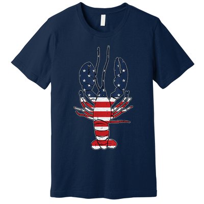 Lobster 4th Of July American Flag Sea Ocean Lover Patriotic Premium T-Shirt