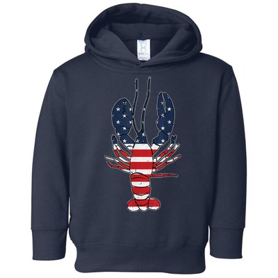 Lobster 4th Of July American Flag Sea Ocean Lover Patriotic Toddler Hoodie