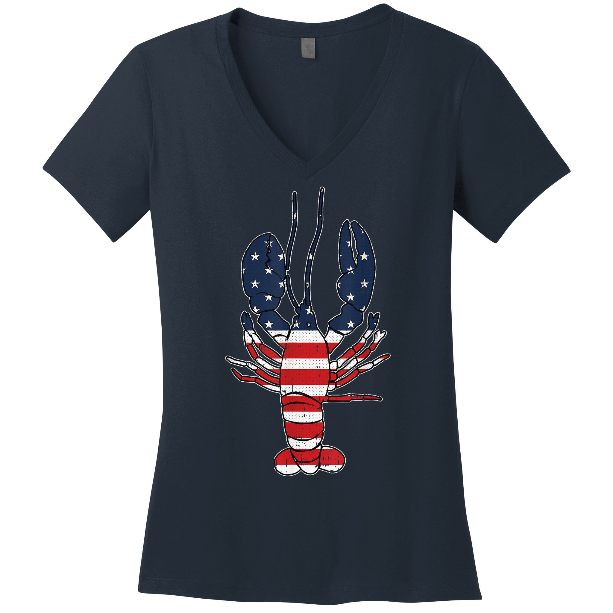 Lobster 4th Of July American Flag Sea Ocean Lover Patriotic Women's V-Neck T-Shirt