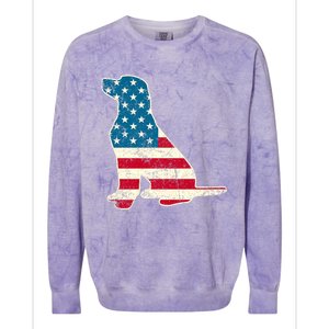 Labrador 4th Of July Dog Lover Gifts American Flag Colorblast Crewneck Sweatshirt