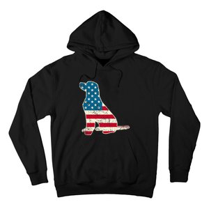 Labrador 4th Of July Dog Lover Gifts American Flag Hoodie