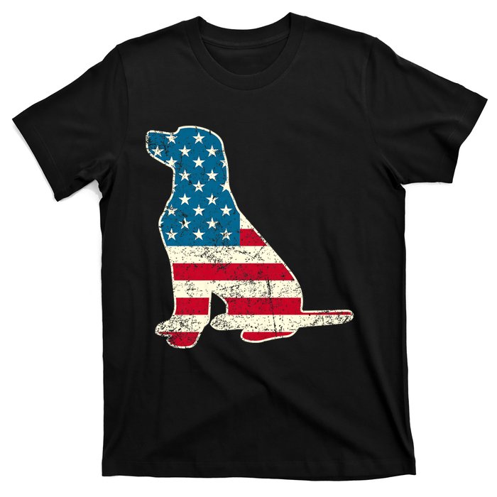 Labrador 4th Of July Dog Lover Gifts American Flag T-Shirt