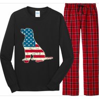 Labrador 4th Of July Dog Lover Gifts American Flag Long Sleeve Pajama Set