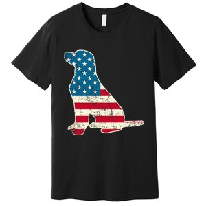 Labrador 4th Of July Dog Lover Gifts American Flag Premium T-Shirt