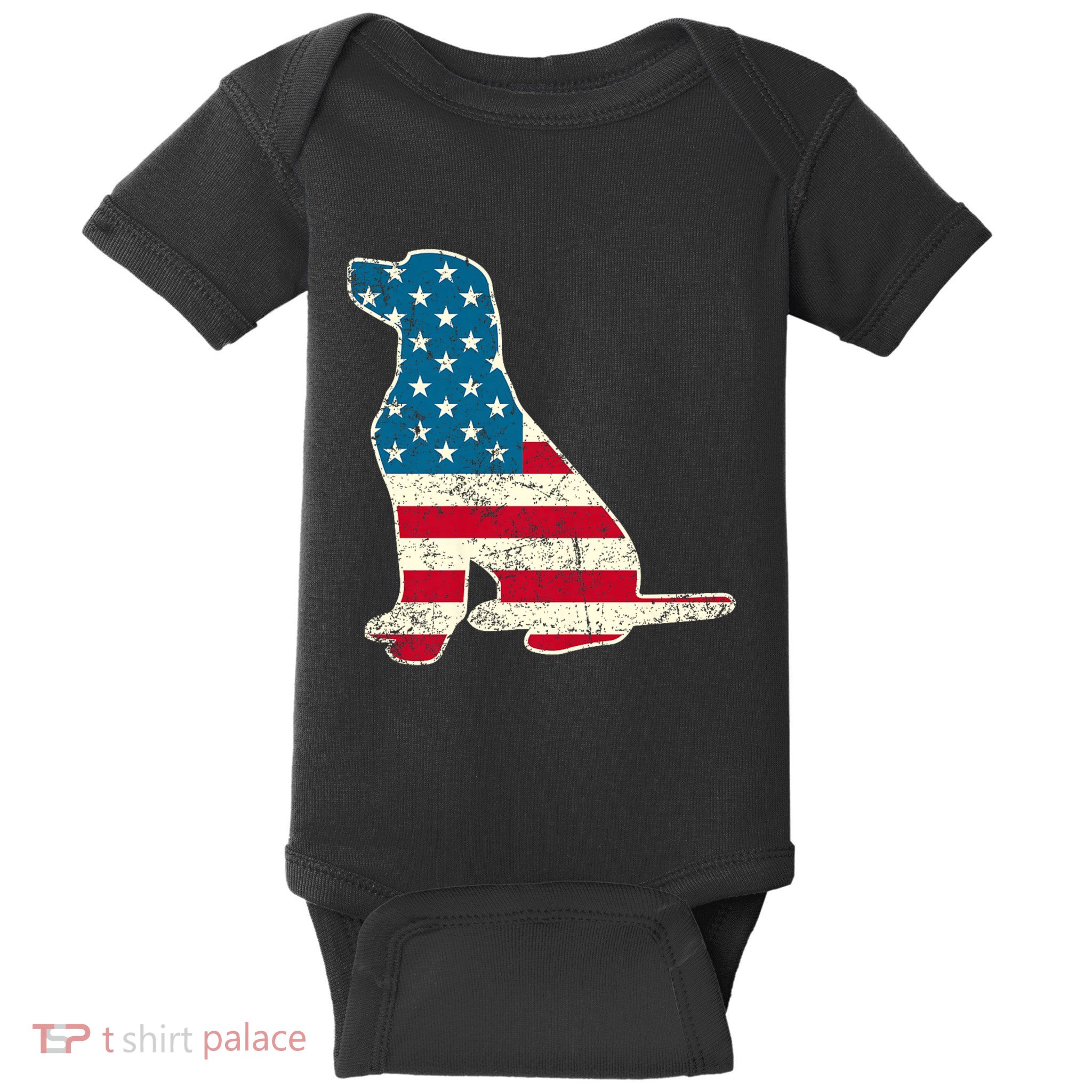 Labrador 4th Of July Dog Lover Gifts American Flag Baby Bodysuit