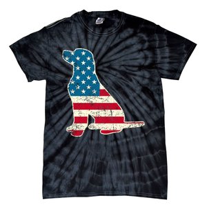 Labrador 4th Of July Dog Lover Gifts American Flag Tie-Dye T-Shirt