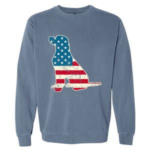 Labrador 4th Of July Dog Lover Gifts American Flag Garment-Dyed Sweatshirt